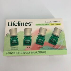 Lifelines Essential Oil Blends 4 Pack Set New in Box‎ Energy Calm Focus Joy NIB
